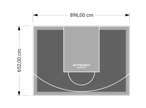59M2/652X896CM GRAFITOWO-SZARE BOISKO DO KOSZYKÓWKI SPEEDSPORT HEXA POWER PRO