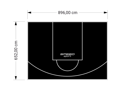 59M2/652X896CM CZARNE BOISKO DO KOSZYKÓWKI SPEEDSPORT HEXA POWER PRO