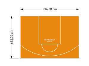 59M2/652X896CM POMARAŃCZOWE BOISKO DO KOSZYKÓWKI SPEEDSPORT HEXA POWER PRO