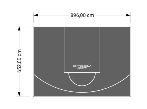 59M2/652X896CM GRAFITOWE BOISKO DO KOSZYKÓWKI SPEEDSPORT HEXA POWER PRO