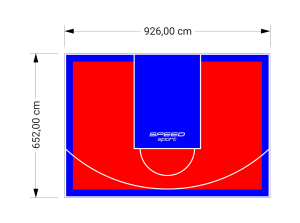 60M2/652X926CM CZERWONO-NIEBIESKIE BOISKO DO KOSZYKÓWKI SPEEDSPORT HEXA POWER PRO