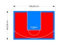 60M2/652X926CM CZERWONO-BŁĘKITNE BOISKO DO KOSZYKÓWKI SPEEDSPORT HEXA POWER PRO