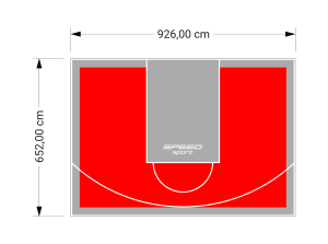 60M2/652X926CM CZERWONO-SZARE BOISKO DO KOSZYKÓWKI SPEEDSPORT HEXA POWER PRO
