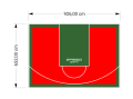 60M2/652X926CM CZERWONO-ZIELONE BOISKO DO KOSZYKÓWKI SPEEDSPORT HEXA POWER PRO