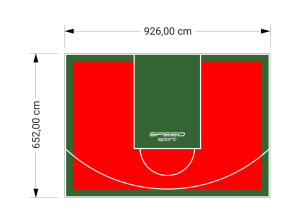 60M2/652X926CM CZERWONO-ZIELONE BOISKO DO KOSZYKÓWKI SPEEDSPORT HEXA POWER PRO