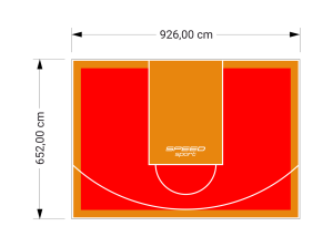 60M2/652X926CM CZERWONO-POMARAŃCZOWE BOISKO DO KOSZYKÓWKI SPEEDSPORT HEXA POWER PRO