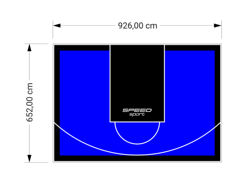 60M2/652X926CM NIEBIESKO-CZARNE BOISKO DO KOSZYKÓWKI SPEEDSPORT HEXA POWER PRO