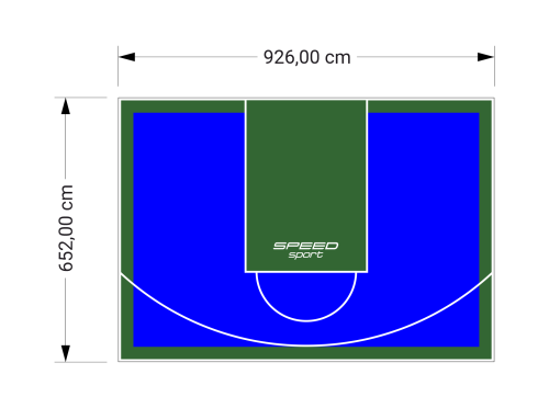 60M2/652X926CM NIEBIESKO-ZIELONE BOISKO DO KOSZYKÓWKI SPEEDSPORT HEXA POWER PRO