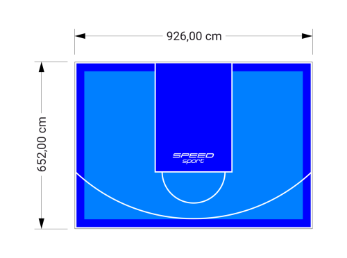 60M2/652X926CM BŁĘKITNO-NIEBIESKIE BOISKO DO KOSZYKÓWKI SPEEDSPORT HEXA POWER PRO