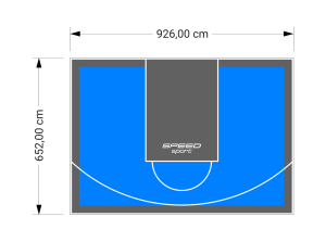 60M2/652X926CM BŁĘKITNO-GRAFITOWE BOISKO DO KOSZYKÓWKI SPEEDSPORT HEXA POWER PRO