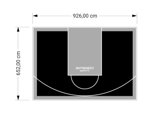 60M2/652X926CM CZARNO-SZARE BOISKO DO KOSZYKÓWKI SPEEDSPORT HEXA POWER PRO