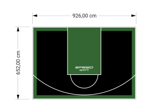 60M2/652X926CM CZARNO-ZIELONE BOISKO DO KOSZYKÓWKI SPEEDSPORT HEXA POWER PRO