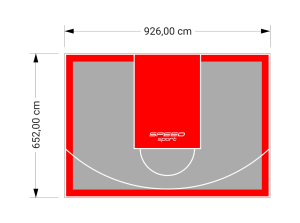 60M2/652X926CM SZARO-CZERWONE BOISKO DO KOSZYKÓWKI SPEEDSPORT HEXA POWER PRO