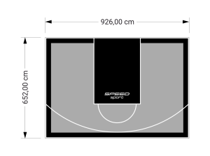 60M2/652X926CM SZARO-CZARNE BOISKO DO KOSZYKÓWKI SPEEDSPORT HEXA POWER PRO