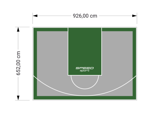 60M2/652X926CM SZARO-ZIELONE BOISKO DO KOSZYKÓWKI SPEEDSPORT HEXA POWER PRO