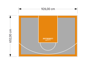 60M2/652X926CM SZARO-POMARAŃCZOWE BOISKO DO KOSZYKÓWKI SPEEDSPORT HEXA POWER PRO