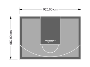 60M2/652X926CM SZARO-GRAFITOWE BOISKO DO KOSZYKÓWKI SPEEDSPORT HEXA POWER PRO
