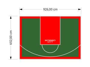 60M2/652X926CM ZIELONO-CZERWONE BOISKO DO KOSZYKÓWKI SPEEDSPORT HEXA POWER PRO