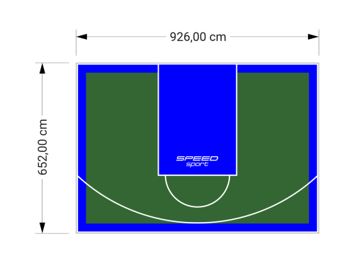 60M2/652X926CM ZIELONO-NIEBIESKIE BOISKO DO KOSZYKÓWKI SPEEDSPORT HEXA POWER PRO