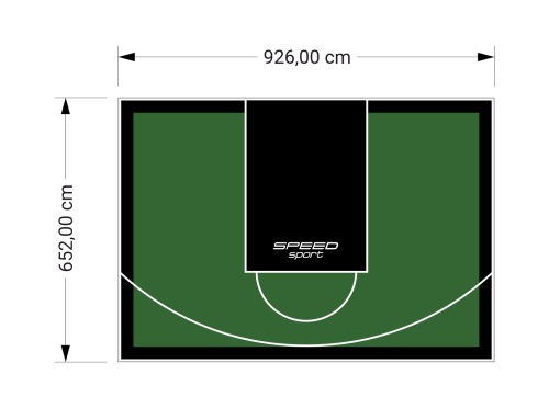 60M2/652X926CM ZIELONO-CZARNE BOISKO DO KOSZYKÓWKI SPEEDSPORT HEXA POWER PRO
