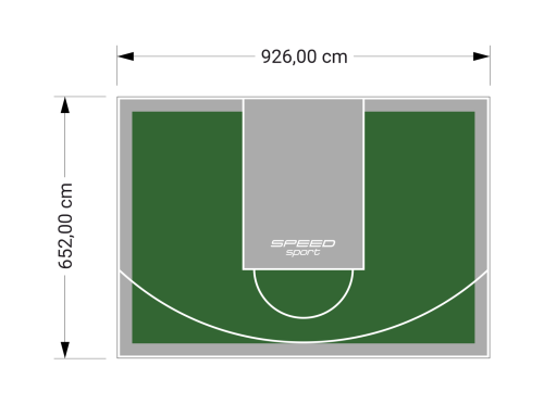 60M2/652X926CM ZIELONO-SZARE BOISKO DO KOSZYKÓWKI SPEEDSPORT HEXA POWER PRO