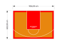 60M2/652X926CM POMARAŃCZOWO-CZERWONE BOISKO DO KOSZYKÓWKI SPEEDSPORT HEXA POWER PRO