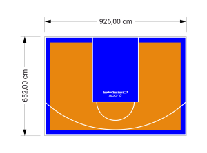 60M2/652X926CM POMARAŃCZOWO-NIEBIESKIE BOISKO DO KOSZYKÓWKI SPEEDSPORT HEXA POWER PRO