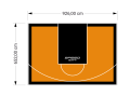 60M2/652X926CM POMARAŃCZOWO-CZARNE BOISKO DO KOSZYKÓWKI SPEEDSPORT HEXA POWER PRO