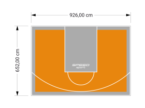 60M2/652X926CM POMARAŃCZOWO-SZARE BOISKO DO KOSZYKÓWKI SPEEDSPORT HEXA POWER PRO