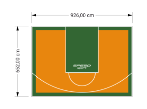 60M2/652X926CM POMARAŃCZOWO-ZIELONE BOISKO DO KOSZYKÓWKI SPEEDSPORT HEXA POWER PRO