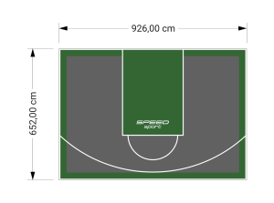 60M2/652X926CM GRAFITOWO-ZIELONE BOISKO DO KOSZYKÓWKI SPEEDSPORT HEXA POWER PRO