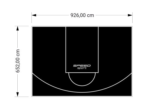 60M2/652X926CM CZARNE BOISKO DO KOSZYKÓWKI SPEEDSPORT HEXA POWER PRO