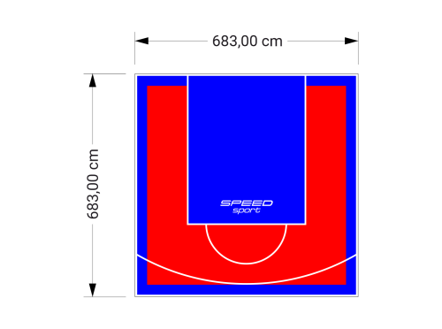 47M2/683X683CM CZERWONO-NIEBIESKIE BOISKO DO KOSZYKÓWKI SPEEDSPORT HEXA POWER PRO