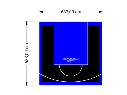 47M2/683X683CM CZARNO-NIEBIESKIE BOISKO DO KOSZYKÓWKI SPEEDSPORT HEXA POWER PRO