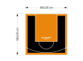 47M2/683X683CM CZARNO-POMARAŃCZOWE BOISKO DO KOSZYKÓWKI SPEEDSPORT HEXA POWER PRO