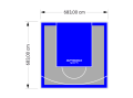 47M2/683X683CM SZARO-NIEBIESKIE BOISKO DO KOSZYKÓWKI SPEEDSPORT HEXA POWER PRO