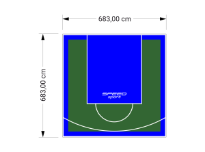 47M2/683X683CM ZIELONO-NIEBIESKIE BOISKO DO KOSZYKÓWKI SPEEDSPORT HEXA POWER PRO