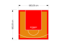 47M2/683X683CM POMARAŃCZOWO-CZERWONE BOISKO DO KOSZYKÓWKI SPEEDSPORT HEXA POWER PRO