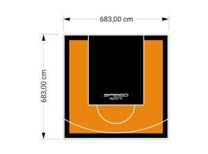 47M2/683X683CM POMARAŃCZOWO-CZARNE BOISKO DO KOSZYKÓWKI SPEEDSPORT HEXA POWER PRO