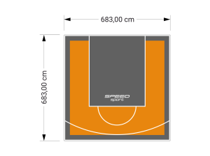 47M2/683X683CM POMARAŃCZOWO-GRAFITOWE BOISKO DO KOSZYKÓWKI SPEEDSPORT HEXA POWER PRO