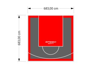 47M2/683X683CM GRAFITOWO-CZERWONE BOISKO DO KOSZYKÓWKI SPEEDSPORT HEXA POWER PRO