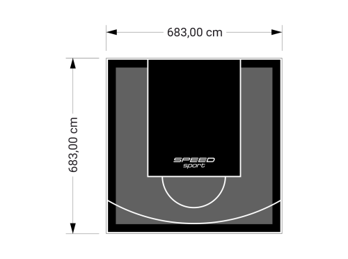47M2/683X683CM GRAFITOWO-CZARNE BOISKO DO KOSZYKÓWKI SPEEDSPORT HEXA POWER PRO