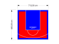 49M2/683X713CM CZERWONO-NIEBIESKIE BOISKO DO KOSZYKÓWKI SPEEDSPORT HEXA POWER PRO