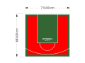 49M2/683X713CM CZERWONO-ZIELONE BOISKO DO KOSZYKÓWKI SPEEDSPORT HEXA POWER PRO