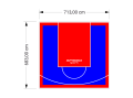 49M2/683X713CM NIEBIESKO-CZERWONE BOISKO DO KOSZYKÓWKI SPEEDSPORT HEXA POWER PRO