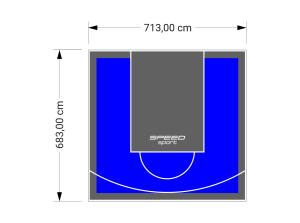 49M2/683X713CM NIEBIESKO-GRAFITOWE BOISKO DO KOSZYKÓWKI SPEEDSPORT HEXA POWER PRO