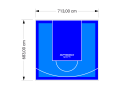 49M2/683X713CM BŁĘKITNO-NIEBIESKIE BOISKO DO KOSZYKÓWKI SPEEDSPORT HEXA POWER PRO