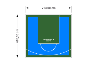 49M2/683X713CM BŁĘKITNO-ZIELONE BOISKO DO KOSZYKÓWKI SPEEDSPORT HEXA POWER PRO