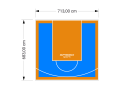 49M2/683X713CM BŁĘKITNO-POMARAŃCZOWE BOISKO DO KOSZYKÓWKI SPEEDSPORT HEXA POWER PRO