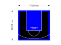 49M2/683X713CM CZARNO-NIEBIESKIE BOISKO DO KOSZYKÓWKI SPEEDSPORT HEXA POWER PRO